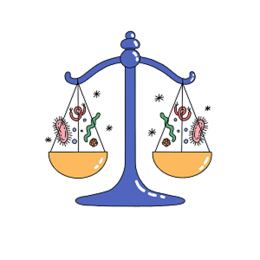 The MSE logo is a scale for comparing weights of two things, with microbes being weighed on both sides.